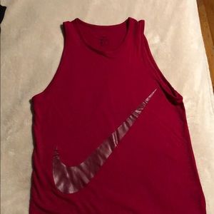 Red Nike Swish Muscle Tank